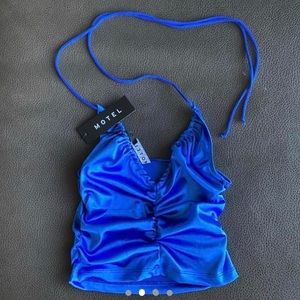 BRAND NEW Tiger Mist Lily Top Satin Blue